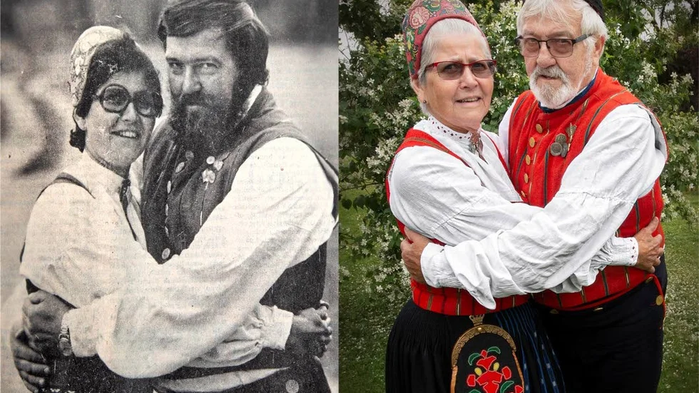 Torsten och Anita Andersson från Tensta, 50 – årsjubilerar i årets Hälsingehambo. Vänstra bilden visar när paret tog hem sin tredje seger i rad 1978.