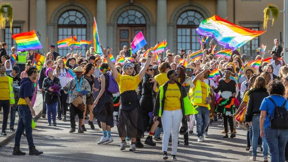 Bild från tidigare Pride-parad i Uppsala. 
