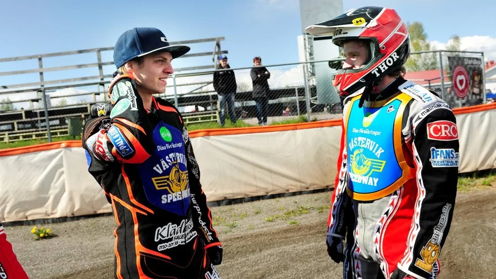 Jacob Thorssell, till vänster, här tillsammans med lagkamraten Kenny Wennerstam.