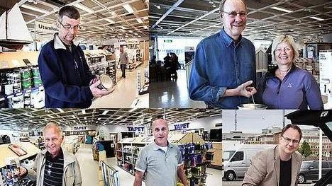 Mats Andersson, Gunnar och Margareta Hede, Bo Engström, Thomas Gray och Torbjörn Erstrand är i målartagen.