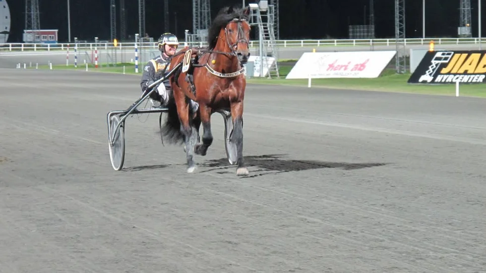 Björn Karlsson hade en fin kväll i Elithästen Tangen Haap (bilden) vann V5-5 efter en stenhård slutstrid mot skrällen Rote Jon.