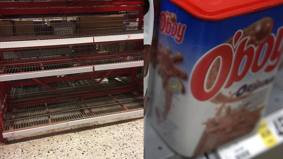 O'boy-krisen fortsätter. Hyllorna gapar tomma.