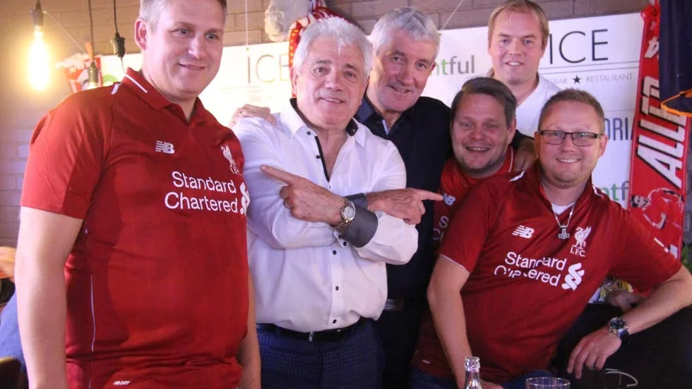 Kevin Keegan och Terry McDermott träffade fans i Enköping.