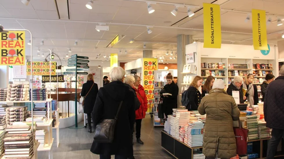 Bokrean. Akademibokhandeln vid Stora torget.