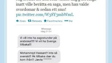 Skärmdump från Mohamad Hassans twitterkonto.