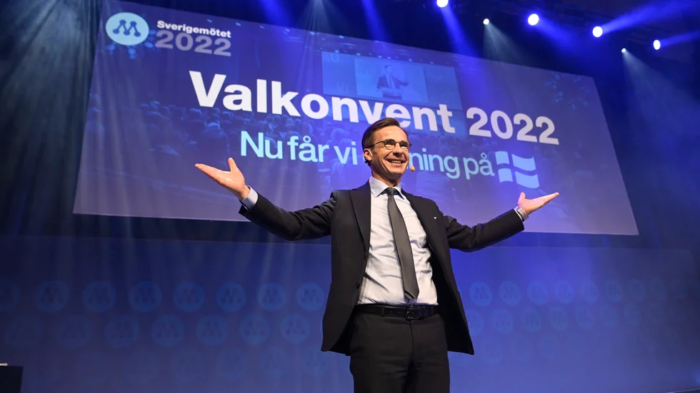 Moderaternas partiledare Ulf Kristersson på Moderaternas Sverigemöte i Örebro.