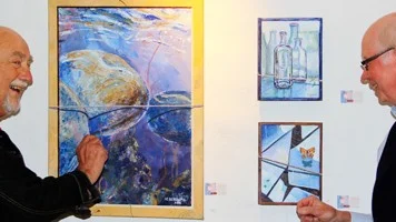 KonstnÃ¤rerna Rune Ãnman och Hans-Erik Bergwall.