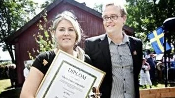 Anna Andersson, årets Viksta-Lasse-stipendiat och Robert Larsson