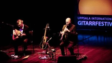 Johan Norberg och Jonas Knutsson på gitarrfestivalen.