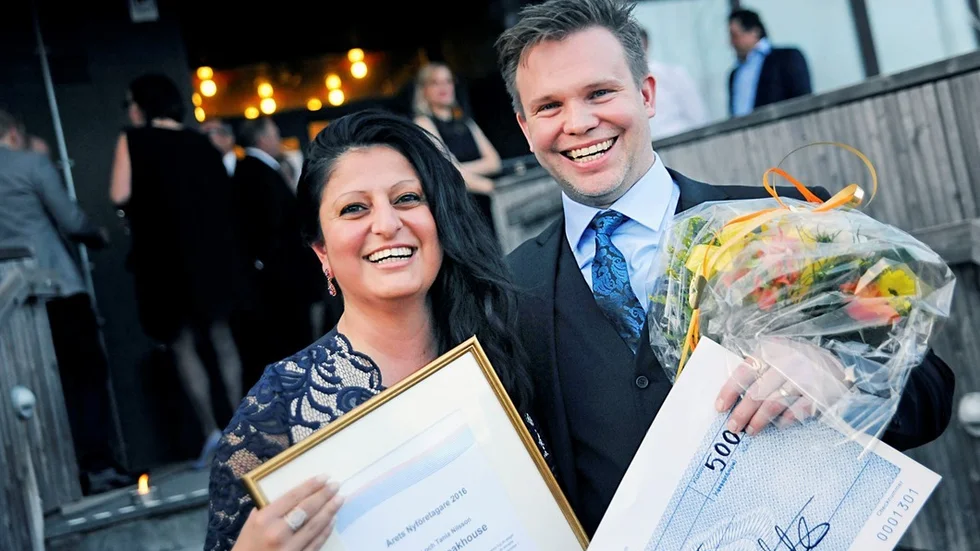 Glada. Årets Nyföretagare 2016 i Kalix heter Arvid och Tania Nilsson som tillsammans driver Arvids Steakhouse.
