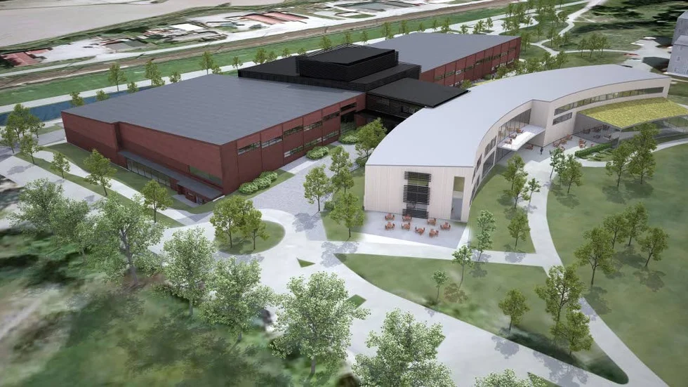 Centrum för idrott och kultur med sporthall, träningshall, kampsportshall och kulturhall som det planerats.
