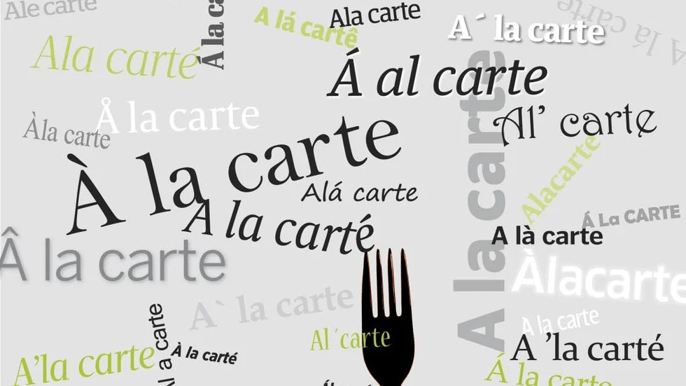 Variationsrik. Begreppet "à la carte" följer inte alltid de språkliga ingrediensernas smakråd.