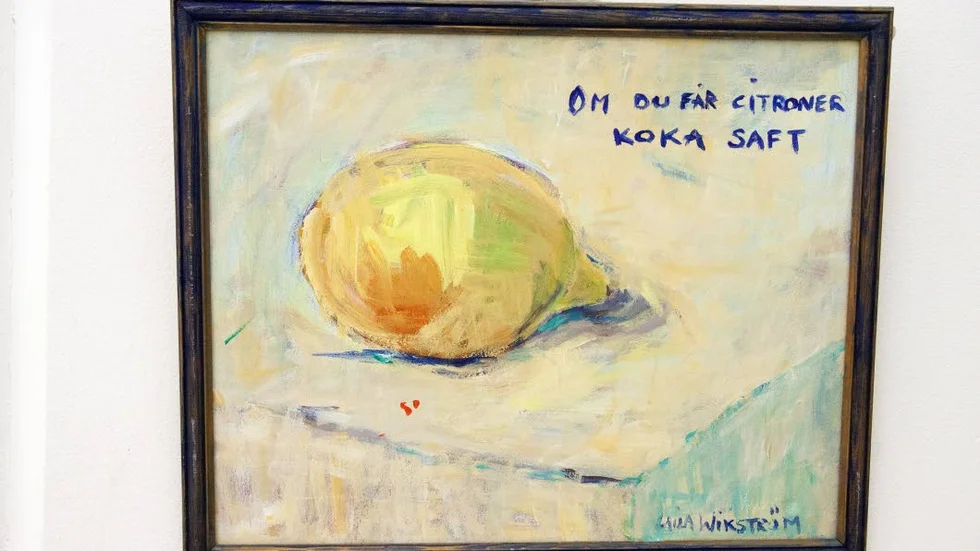 Laila Wikströms akryl "Om du får citroner".