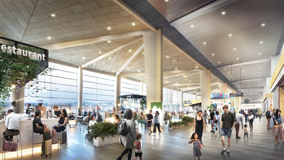 Det ska byggas en stor glassveranda vid den nya handelsplatsen på Arlanda som mäter 11 000 kvadratmeter. Den första etappen av handelsplatsen öppnar kommande sommar.