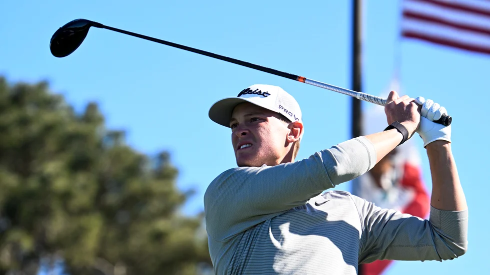 Svensken Vincent Norrman, 25, är delad fyra efter två dagars spel av PGA-tävlingen på Torrey Pines, Kalifornien.