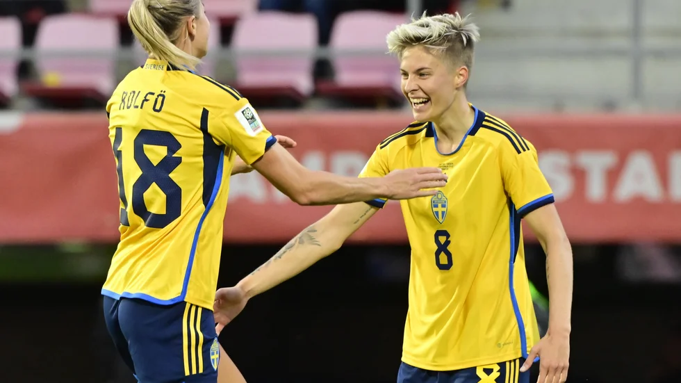 Fridolina Rolfö och Lina Hurtig är inte med i Portugal i januari, men mot Tyskland kan de spela. Arkivbild.