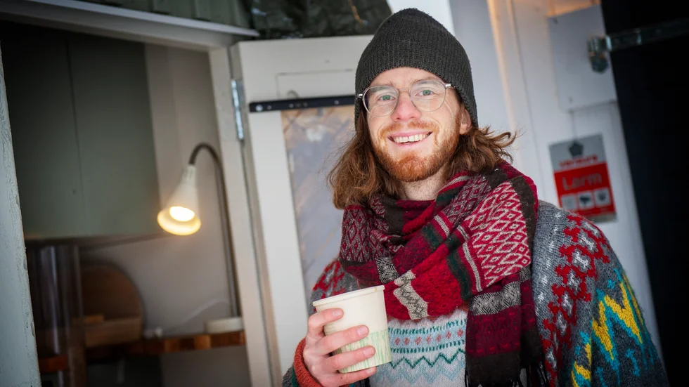 Ole Utne har byggt soppboden själv.