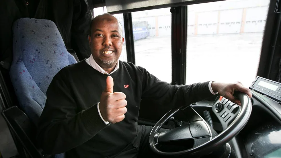 Nöjd. Abdisalam Farah bytte från en arbetsgivare i Boden till lokaltrafiken i Luleå.