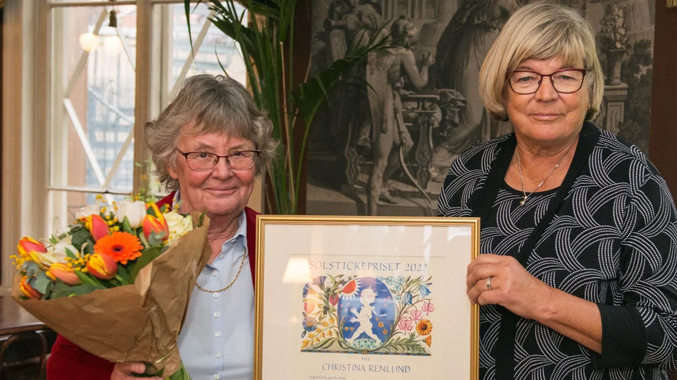 Christina Renlund och Stiftelsens ordförande Eva Frunk Lind. 
