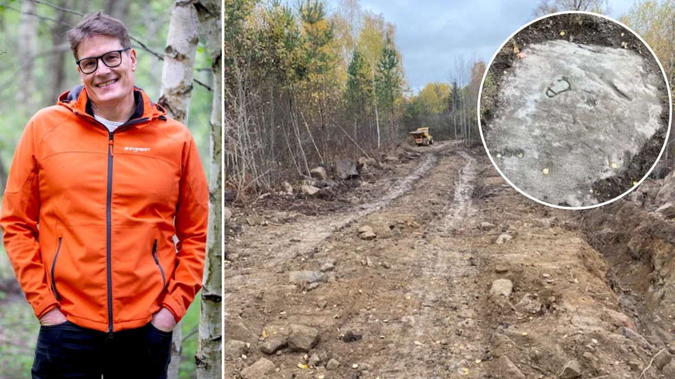 Grävarbetet längs med västerleden i Mesta fick Olle Bergman och andra skogsentusiaster att oroa sig för hur det stod till med fornlämningen Drottning Kristinas fotavtryck.