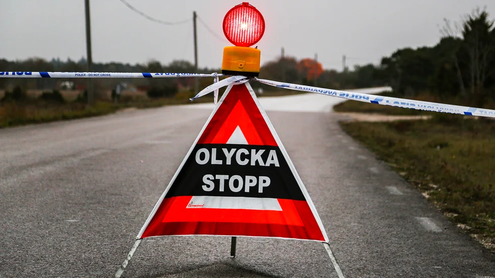 En trafikolycka inträffade klockan 13.20 på fredagen.