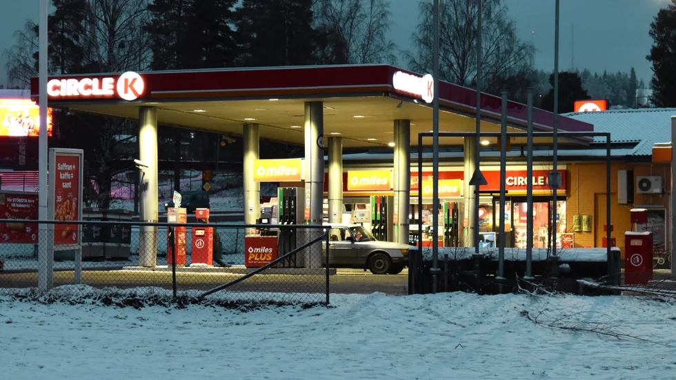 Händelsen inträffade strax före midnatt i söndags på Circle K på Kågevägen. Bilden är tagen på fredagseftermiddagen.
