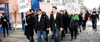 Studenter demonstrerade mot sänkt bidrag