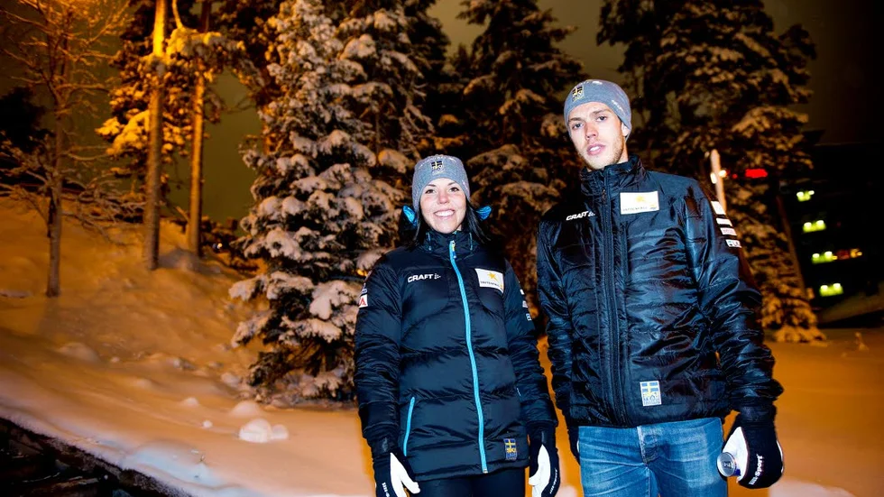 Charlotte Kalla och Marcus hellner dagen före premiären.