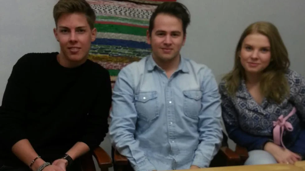 David Pessa, ekonomiansvarig, Daniel Lipiäinen, VD och Julia Lindgren, marknadsförare i företaget Water Saves.