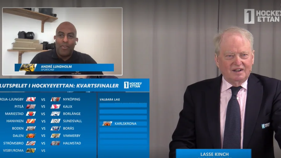 André Lundholm i direktsändningen. 