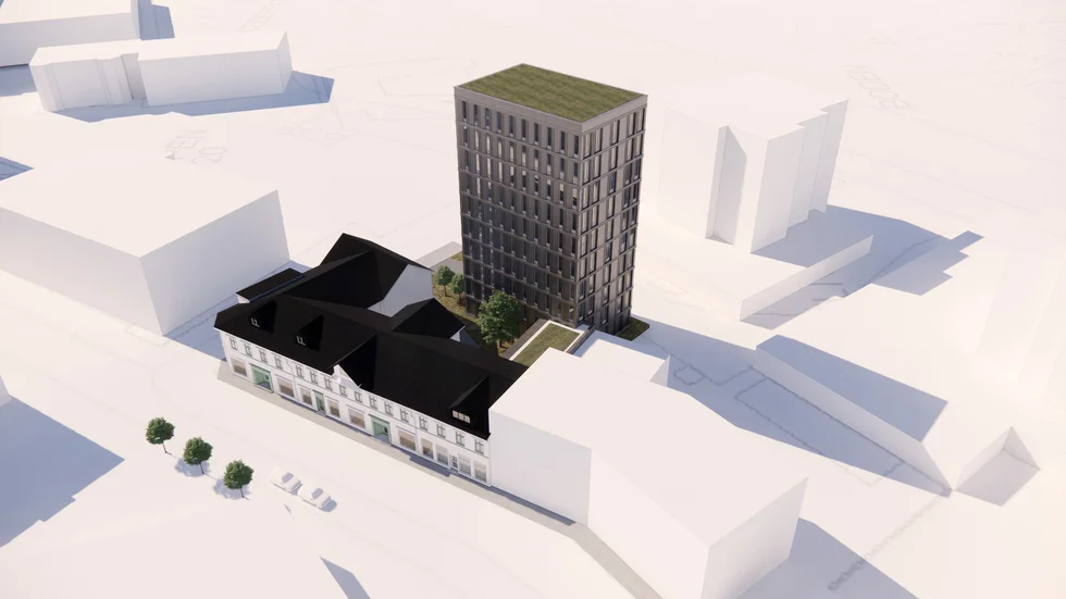 Bodens nya höghus? Tallkvisten fastigheter AB vill bygga ett tiovåningar högt hotell mitt i stan. Nyligen uppvaktades Bodens kommun. "Vi har fått ett positivt bemötande, men vi befinner oss tidigt i processen."   