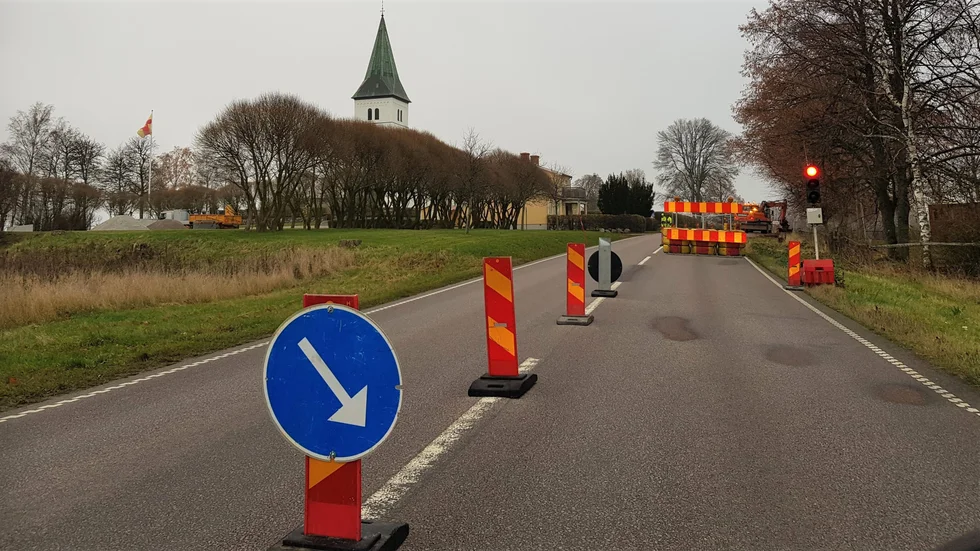 Länsväg 206 vid Fivelstad kyrka