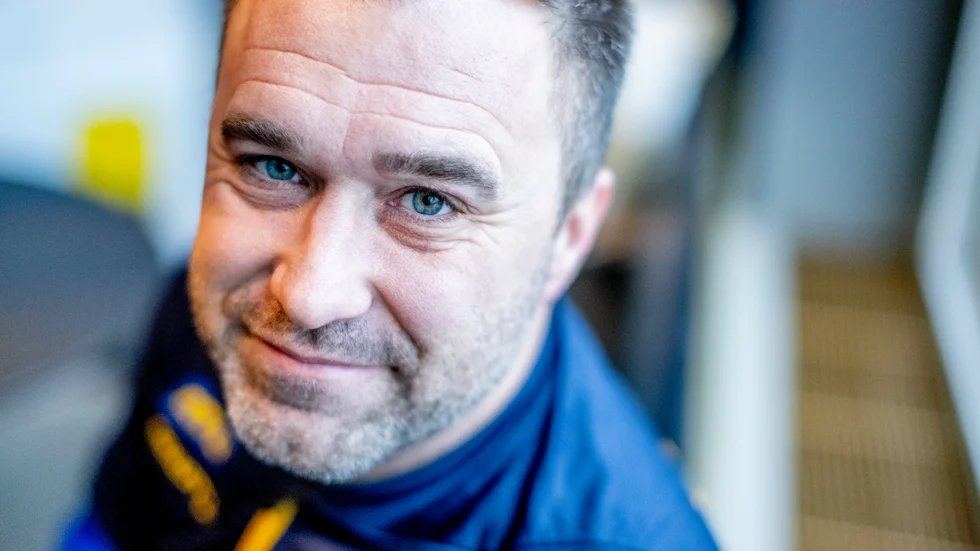 Michael Apelgren, handbollstränare och assisterande förbundskapten. Han var irriterad på målvakten som är nästan namne, men det har gått över.