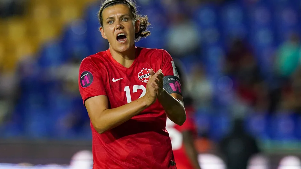 Kanadas lagkapten Christine Sinclair. Arkivbild.