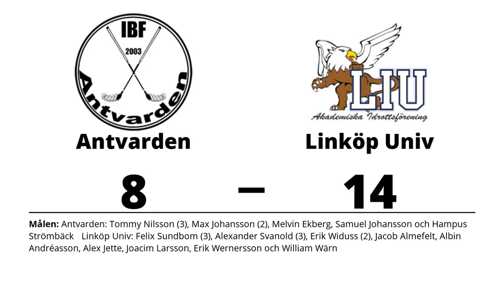 IBF Antvarden förlorade mot LiU AIF IBK