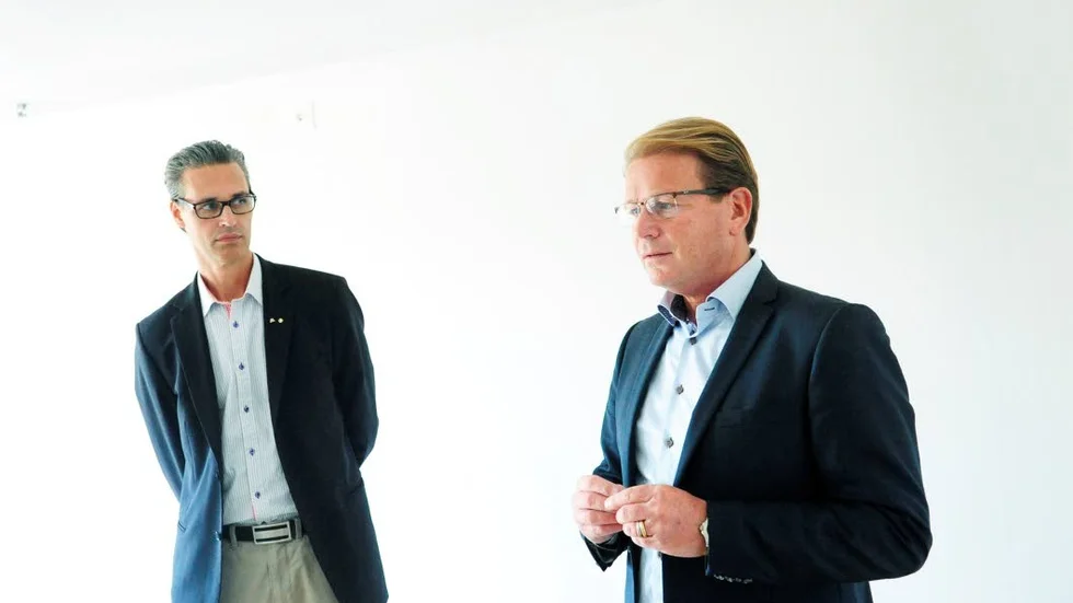 Vill passa på. Riksdagsmannen Jörgen Andersson och kommunalrådet Harald Hjalmarsson tror att det ska gå att hålla en hög utbyggnadstakt tack vare statsbidrag.