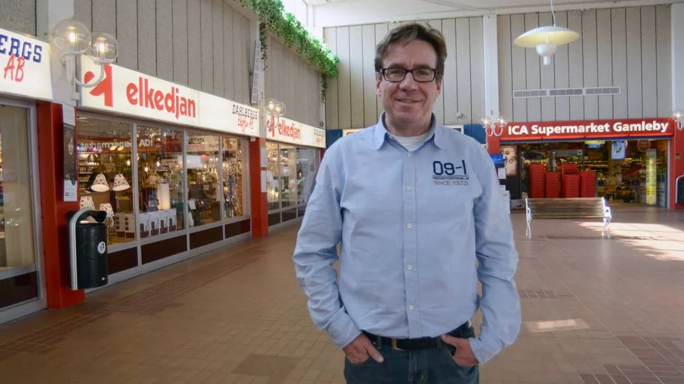Ulf Lindholm, centrumledare i Gamleby, gläds åt att antalet betalande kunder ökat i centrum.