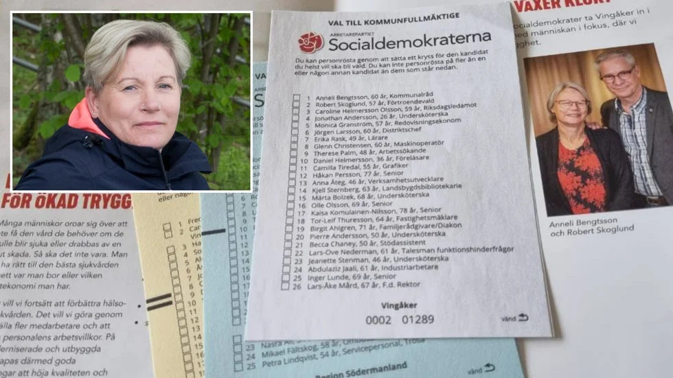 Flera Katrineholmsbor har fått fel valsedlar och istället fått Socialdemokraternas lista för Vingåker. Anneli Hedberg (S) säger att det beror på postnumret. 