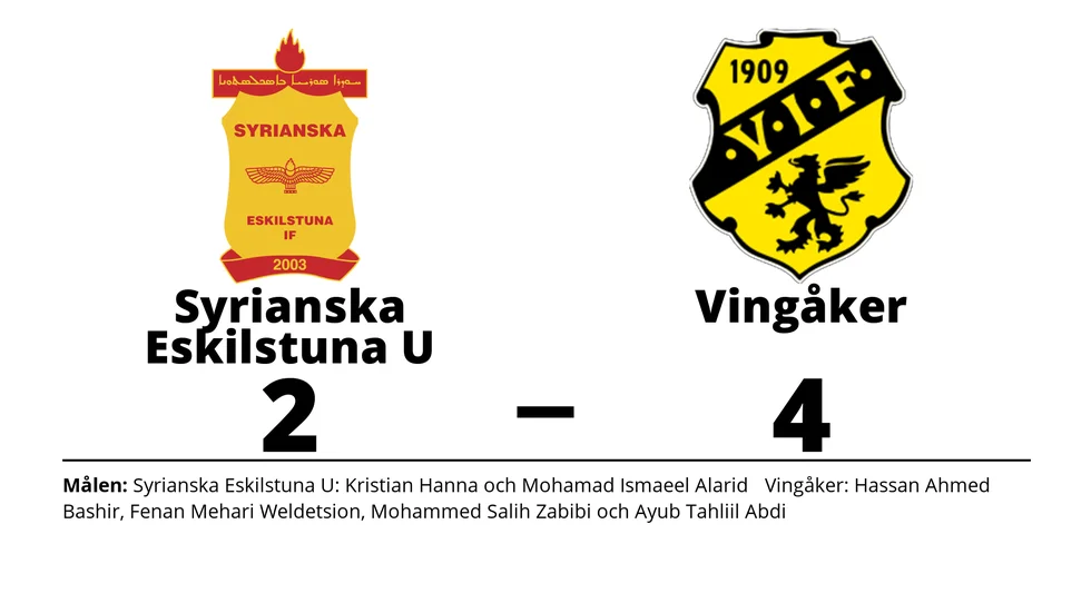 Syrianska Eskilstuna U förlorade mot Vingåkers IF