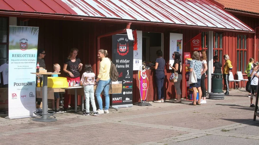 Vid kiosken kunde man trycka egna tröjor.