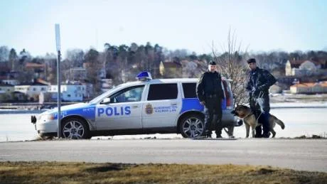 Polisens hundpatrull kallades till platsen för att söka efter mannen, som kunde gripas i Tändsticksområdet.Foto: Sara Winsnes