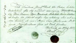 Kontrakt. 2 400 riksdaler var en mycket ansenlig summa 1837.