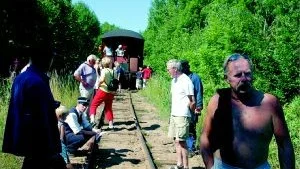 Ur spår. Ångloket var på väg till Ankarsrum när det spårade ur.Foto: Kenneth Allblom