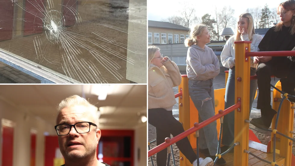 Frejaskolans elever Cecilia Sjödin, Moa Allert Svärd, Liv Nordin, Evelina Lindroth är positiva till kamerabevakningen som rektor Peter Forsberg vill föreslå.