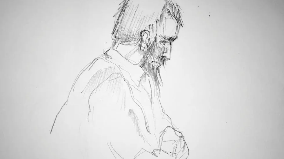 Rättegång. Rakhmat Akilov har det lite svårt med att leva upp till terroristrollen när han framträder i Stockholms tingsrätt.