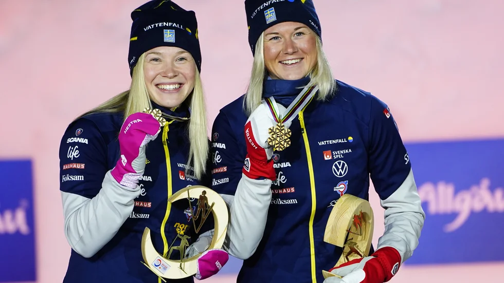 Sprintstjärnorna Jonna Sundling och Maja Dahlqvist är två stora svenska guldhopp i Peking. Arkivbild.
