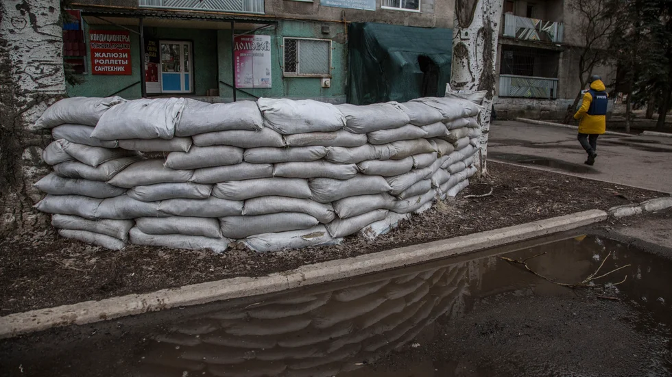 En journalist i Luhansk-regionen i Ukraina tidigare i veckan.