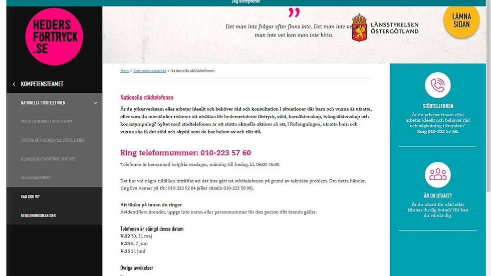 Samtalen till den nationella stödtelefonen angående hedersrelaterat våld och förtryck har stadigt ökat och siffrorna för de tre första månaderna 2019 pekar på rekord.