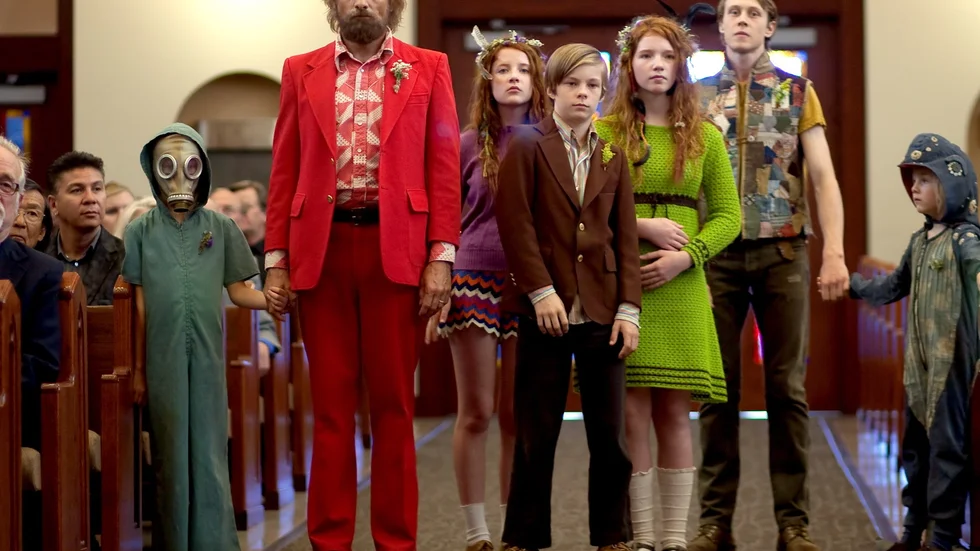 Konfronteras. I "Captain Fantastic" tar pappa Ben (Viggo Mortensen) med sig barnen från vildmarken i Washington till New Mexico i södra USA. Foto: Cathy Kanavy.