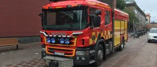 Larm om brand på Nygatan i Skellefteå